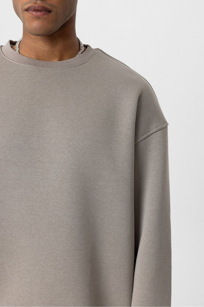 Basic Oversize Bisiklet Yaka Sweatshirt