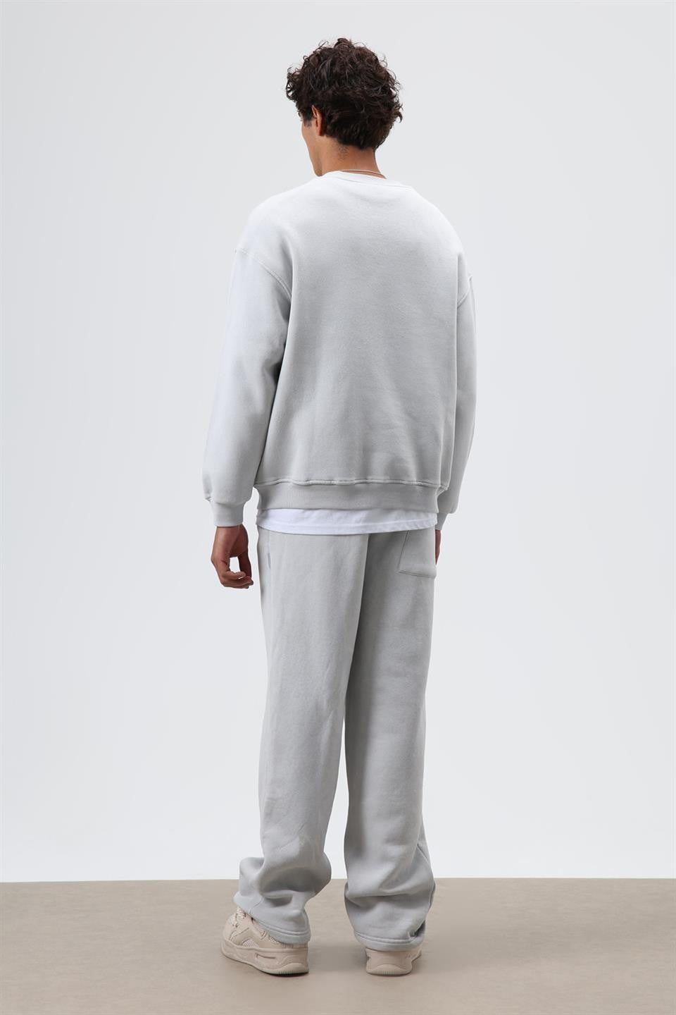 Basıc Oversize Bisiklet Yaka Sweatshirt