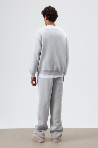 Basıc Oversize Bisiklet Yaka Sweatshirt