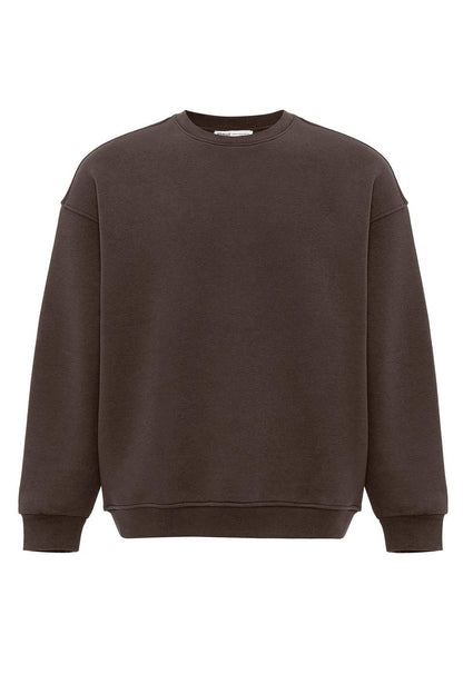 Basıc Oversize Bisiklet Yaka Sweatshirt