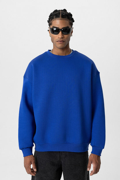 Basic Oversize Bisiklet Yaka Sweatshirt
