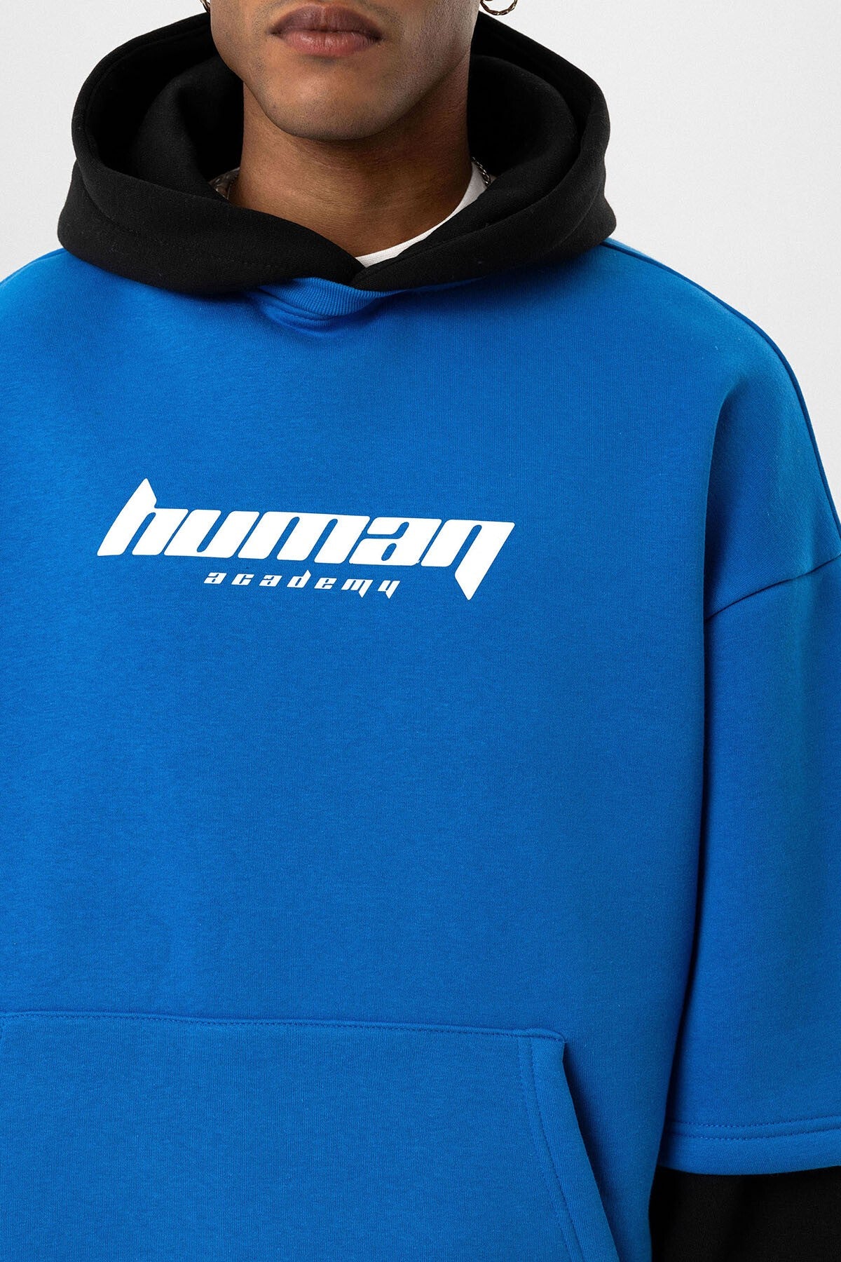Baskılı Çift Kol Detaylı Oversize Sweatshirt