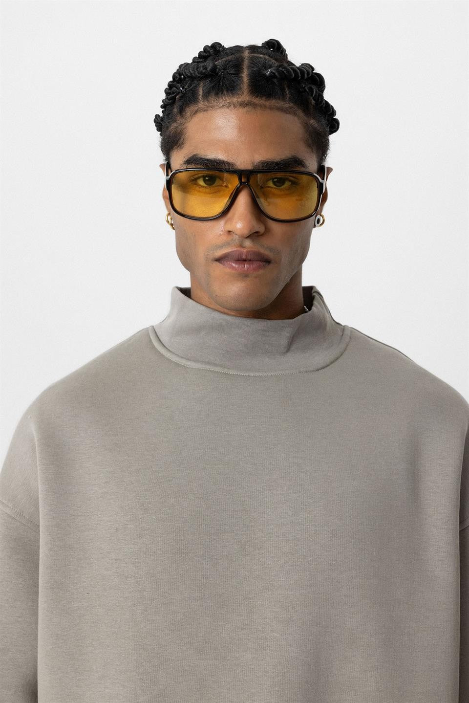 Basıc Oversize Balıkçı Yaka Sweatshirt
