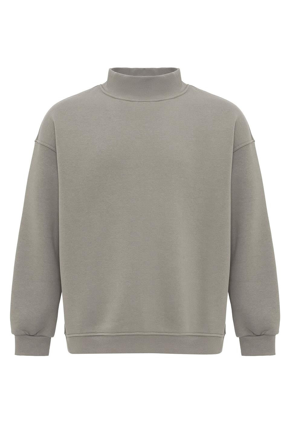 Basıc Oversize Balıkçı Yaka Sweatshirt