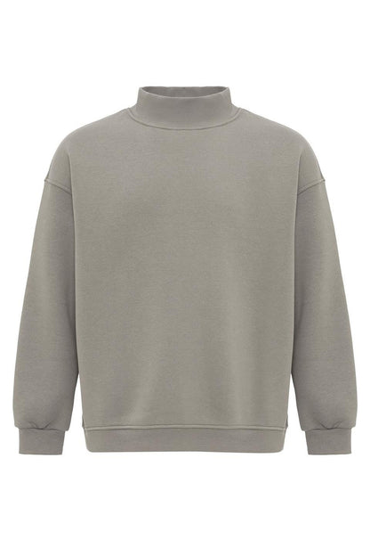 Basıc Oversize Balıkçı Yaka Sweatshirt