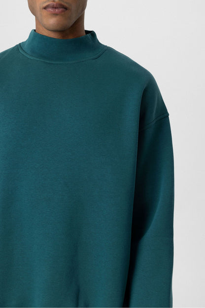 Basic Oversize Balıkçı Yaka Sweatshirt