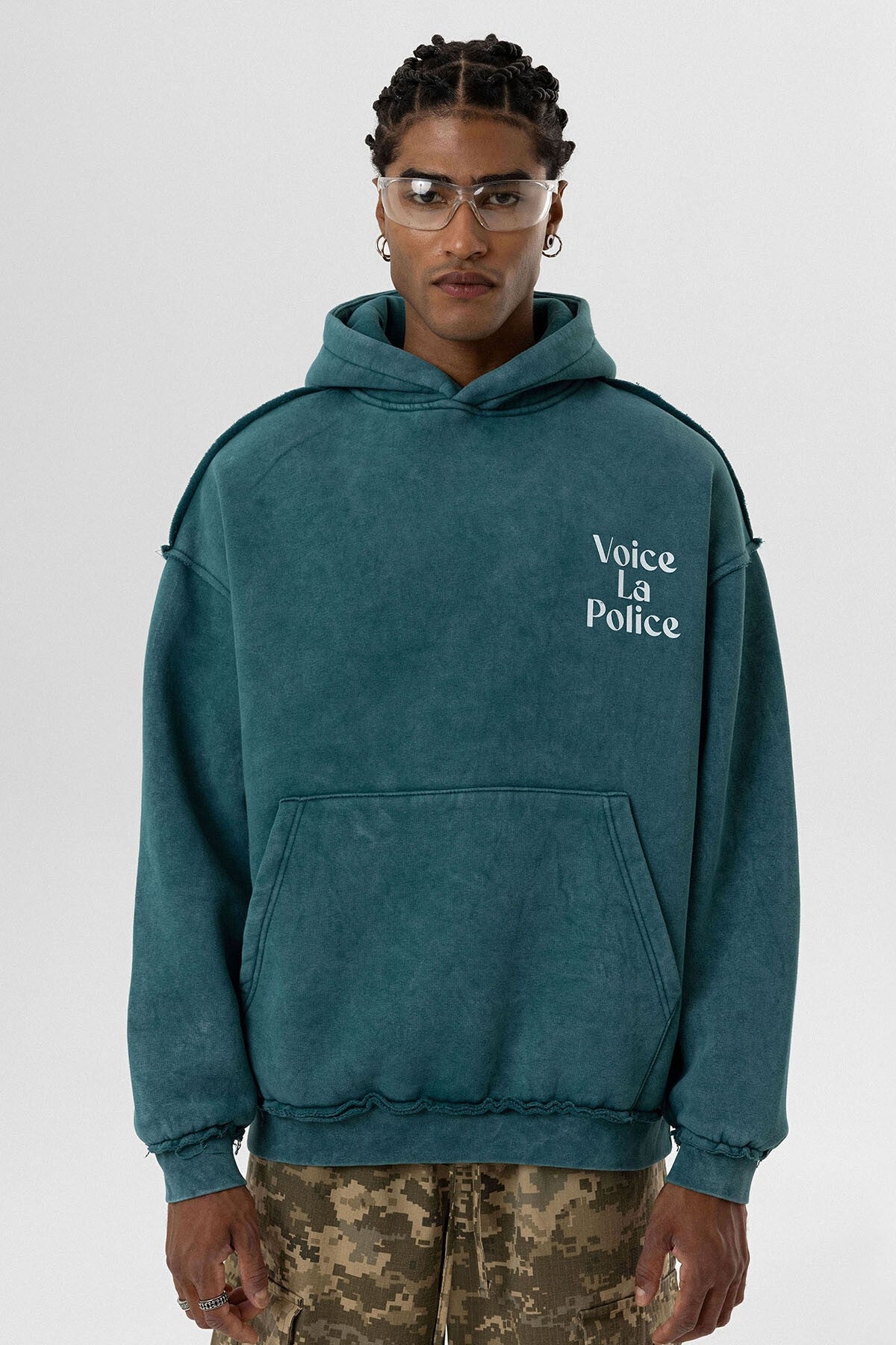 Arka Baskılı Oversize Kapüşonlu Sweatshirt V10-06
