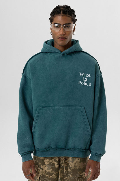 Arka Baskılı Oversize Kapüşonlu Sweatshirt V10-06
