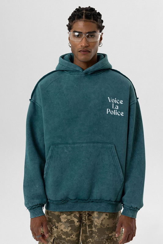 Arka Baskılı Oversize Kapüşonlu Sweatshirt V10-06