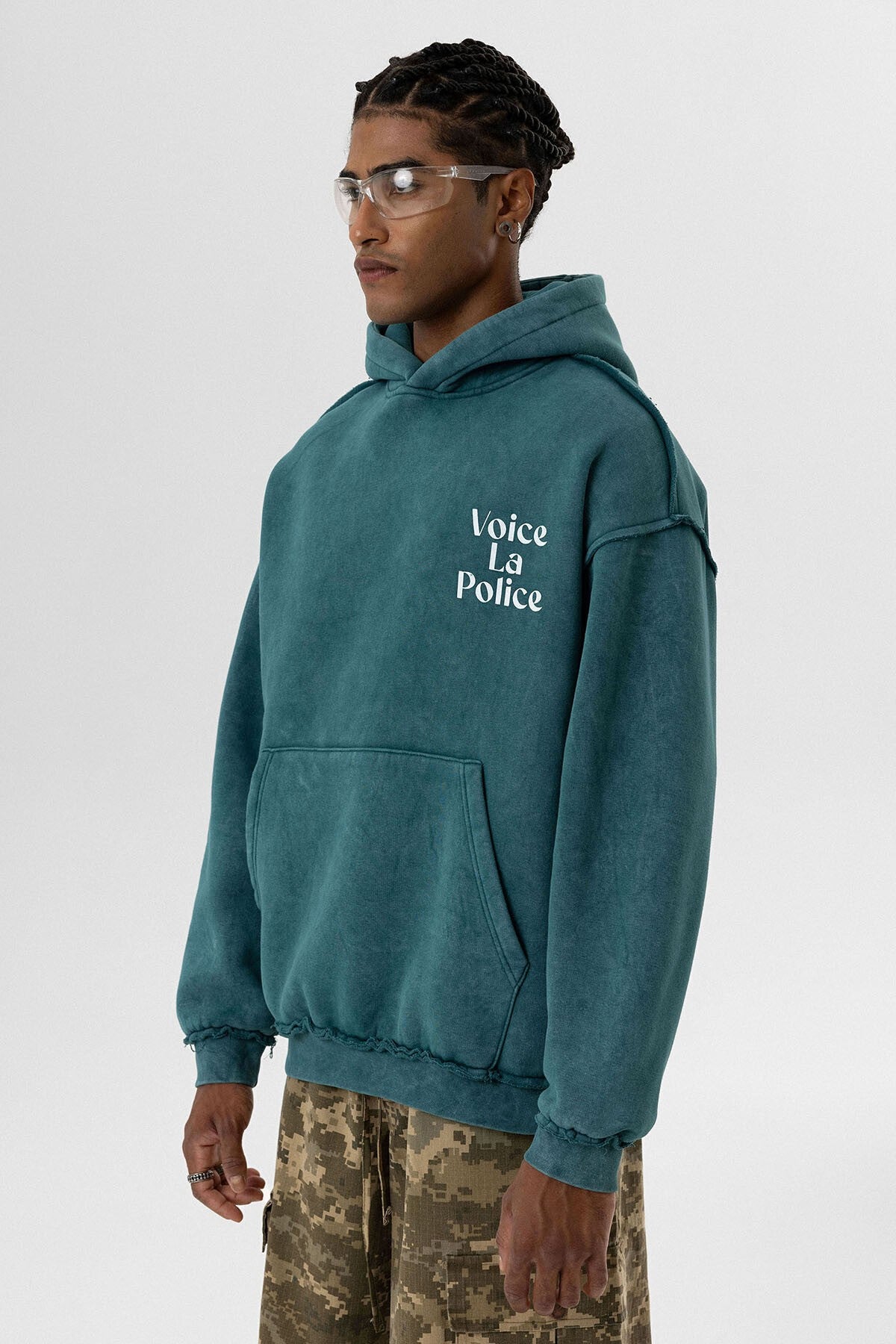 Arka Baskılı Oversize Kapüşonlu Sweatshirt V10-06