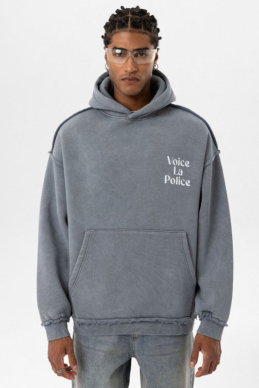 Arka Baskılı Oversize Kapüşonlu Sweatshirt