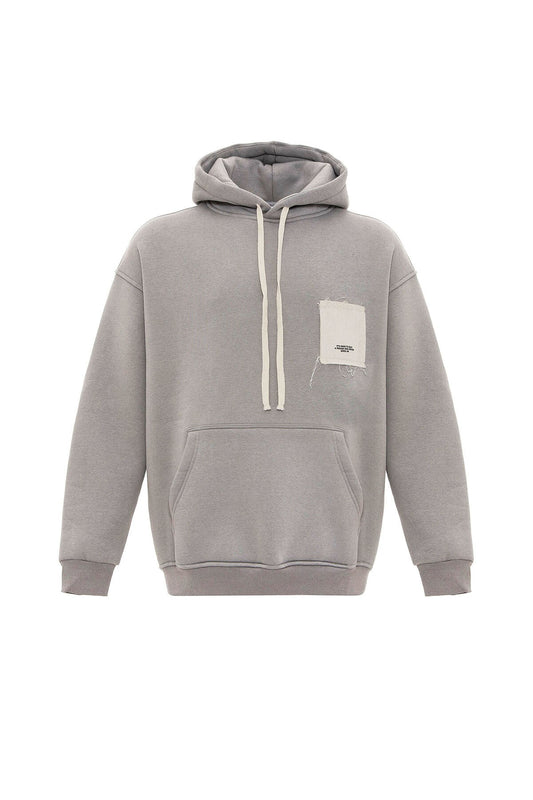 Etiket Detaylı Oversize Kapüşonlu Sweatshirt