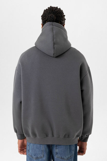 Cep Detaylı Baskılı Overıze Sweatshirt