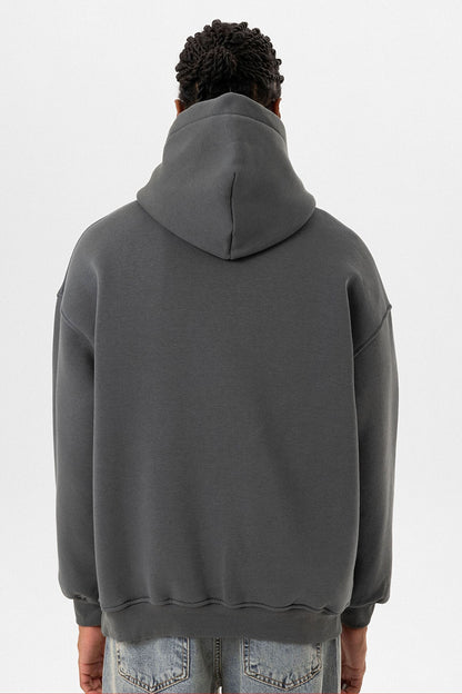 Cep Detaylı Kapüşonlu Oversize Sweatshirt