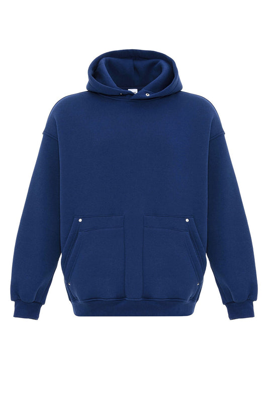 Cep Detaylı Kapüşonlu Oversize Sweatshirt