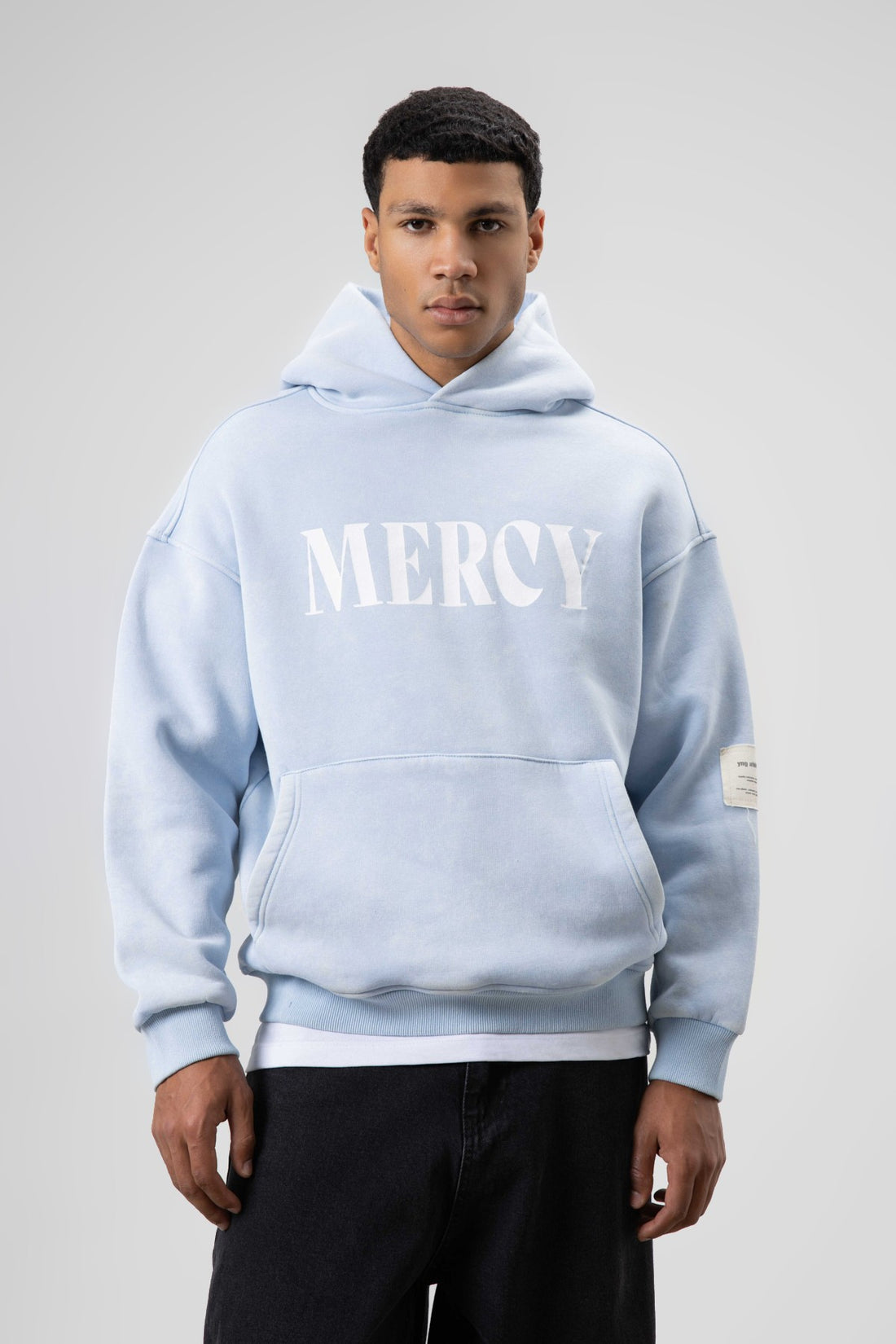 Kart Detaylı Yıkamalı Oversize Sweatshirt
