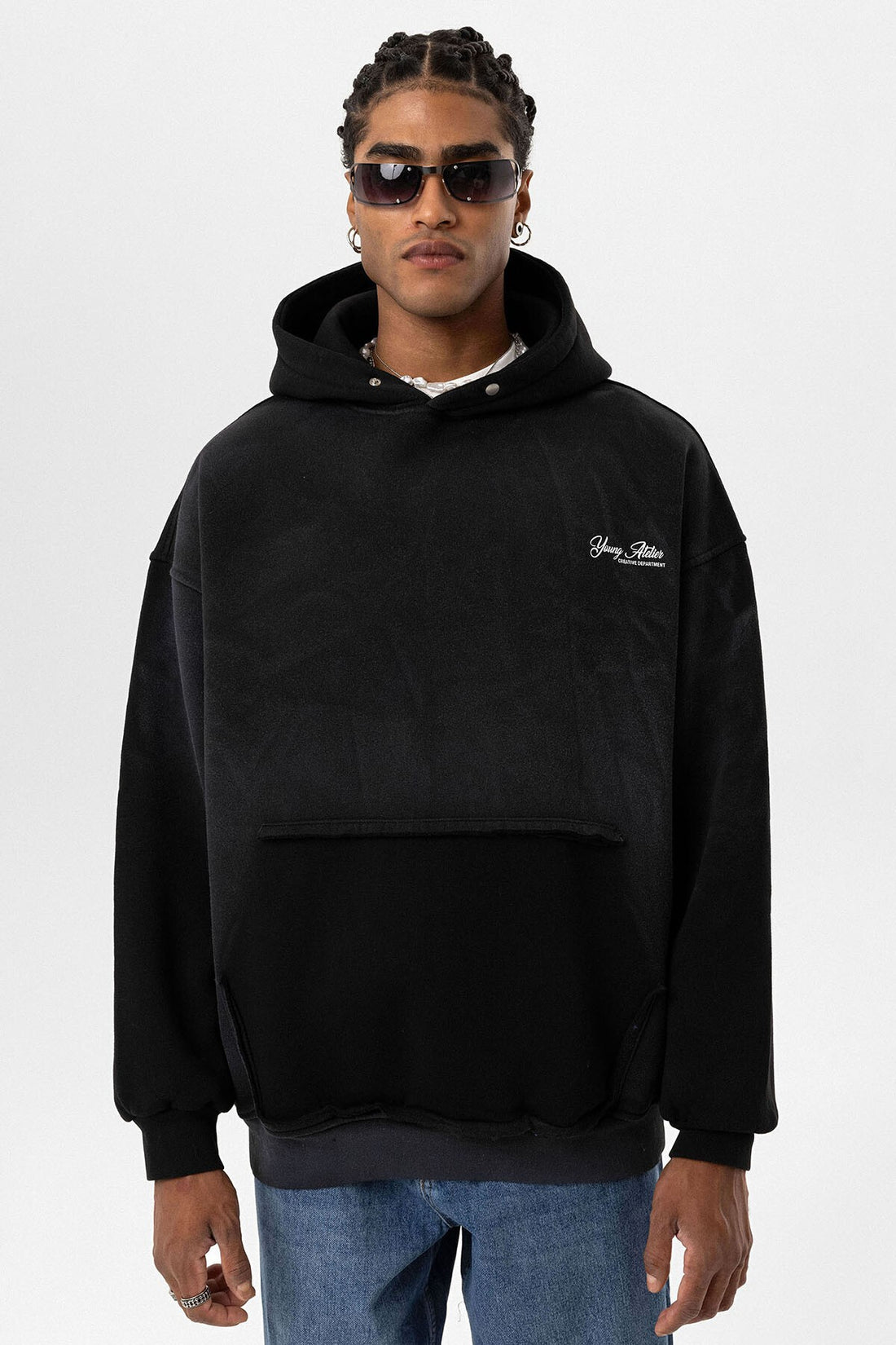 Yıkamalı Oversize Kapüşonlu Sweatshirt