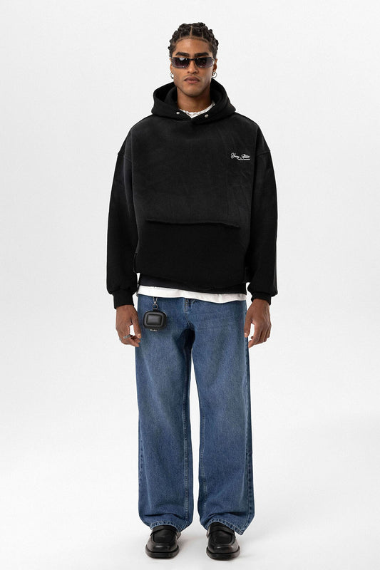 Yıkamalı Oversize Kapüşonlu Sweatshirt