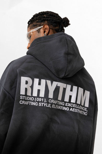Arka Baskılı Oversize Kapüşonlu Sweatshirt