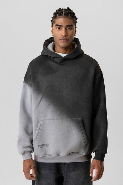 Renk Geçişli Oversize Kapüşonlu Sweatshirt