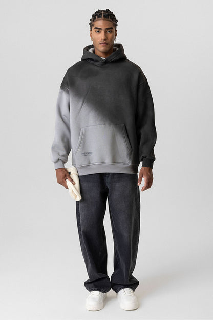 Renk Geçişli Oversize Kapüşonlu Sweatshirt