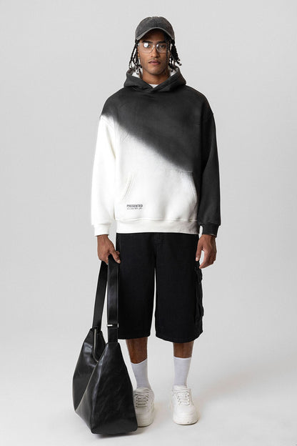 Renk Geçişli Oversize Kapüşonlu Sweatshirt