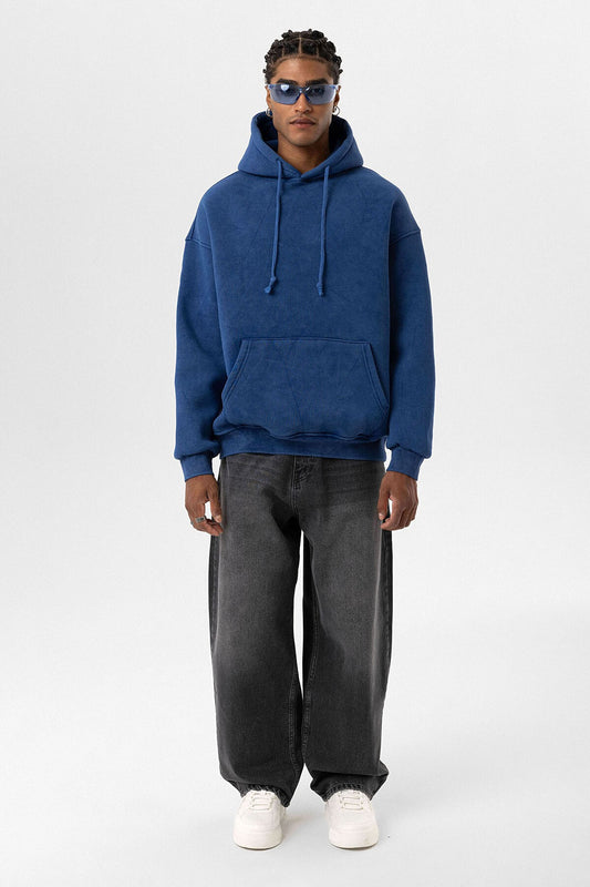 Basic Yıkamalı Oversize Sweatshirt