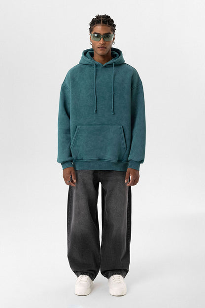 Basic Yıkamalı Oversize Sweatshirt
