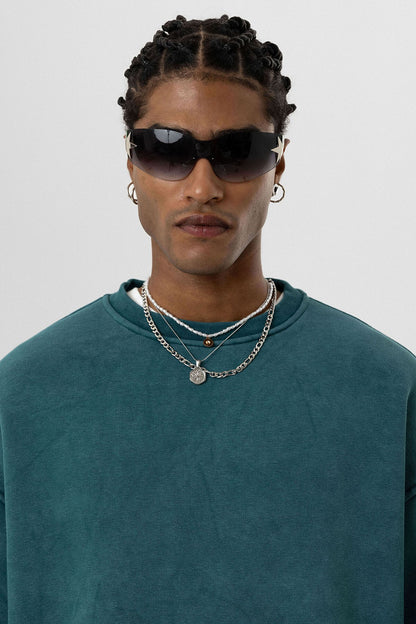 Yıkamalı Basic Oversize Sweatshirt