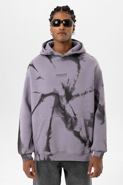 Renk Detaylı Kapüşonlu Oversize Sweatshirt