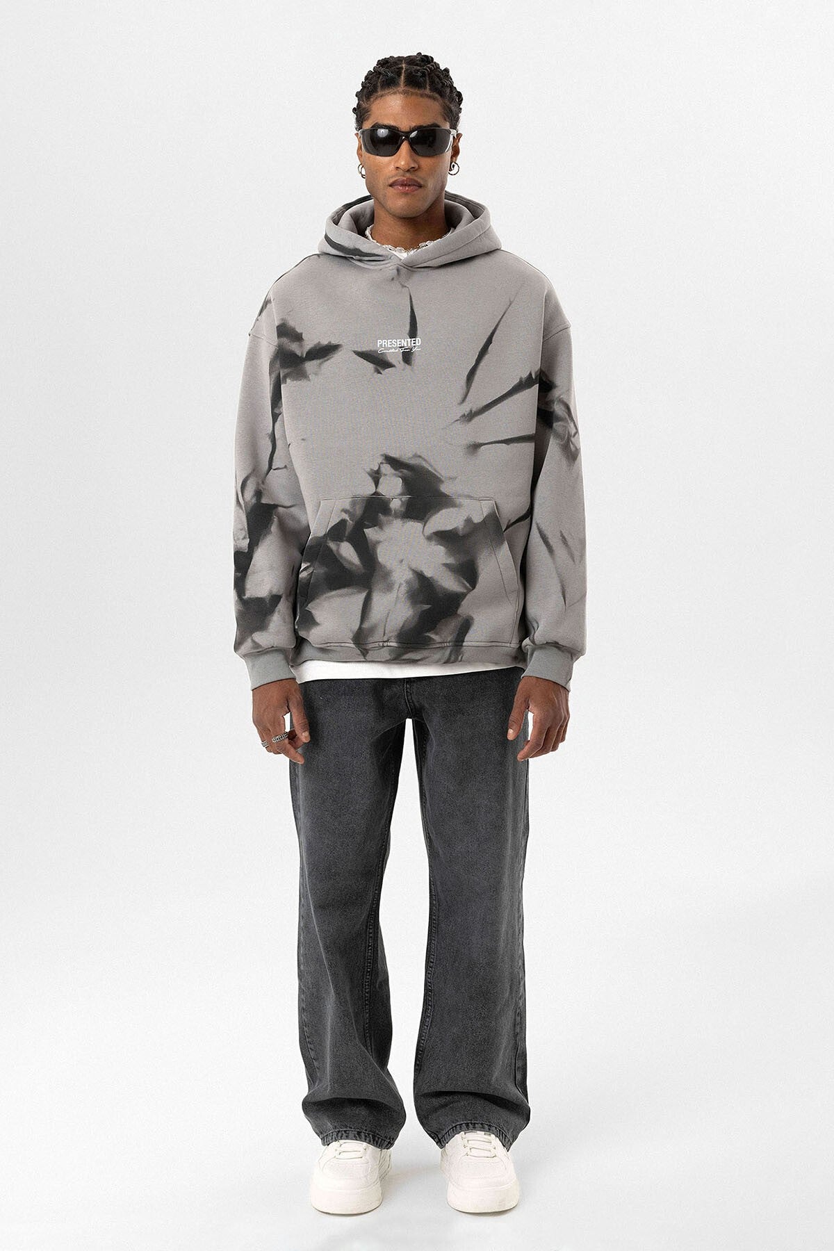 Renk Detaylı Kapüşonlu Oversize Sweatshirt