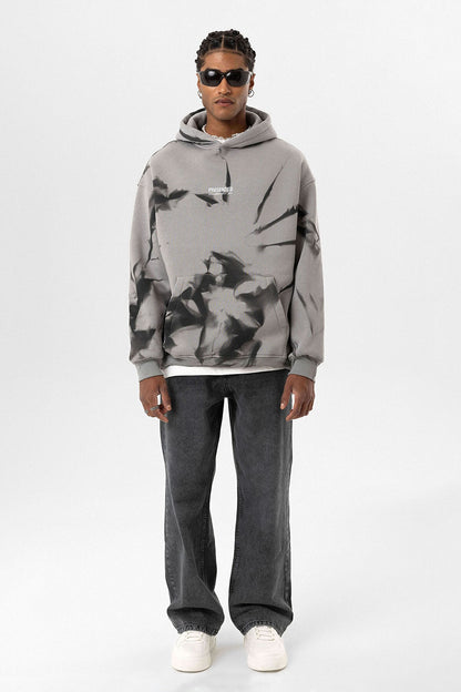Renk Detaylı Kapüşonlu Oversize Sweatshirt