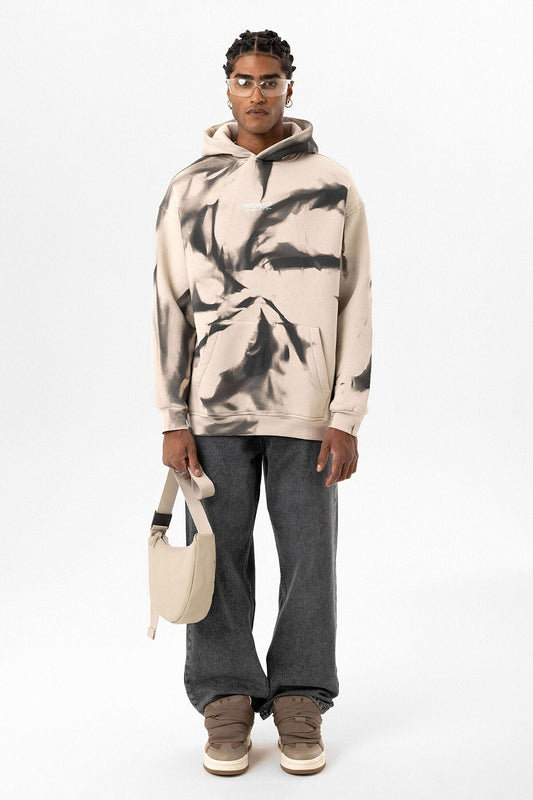 Renk Detaylı Kapüşonlu Oversize Sweatshirt