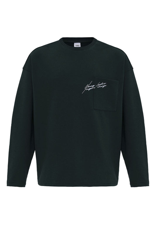 Cep Detaylı Oversize Sweatshirt