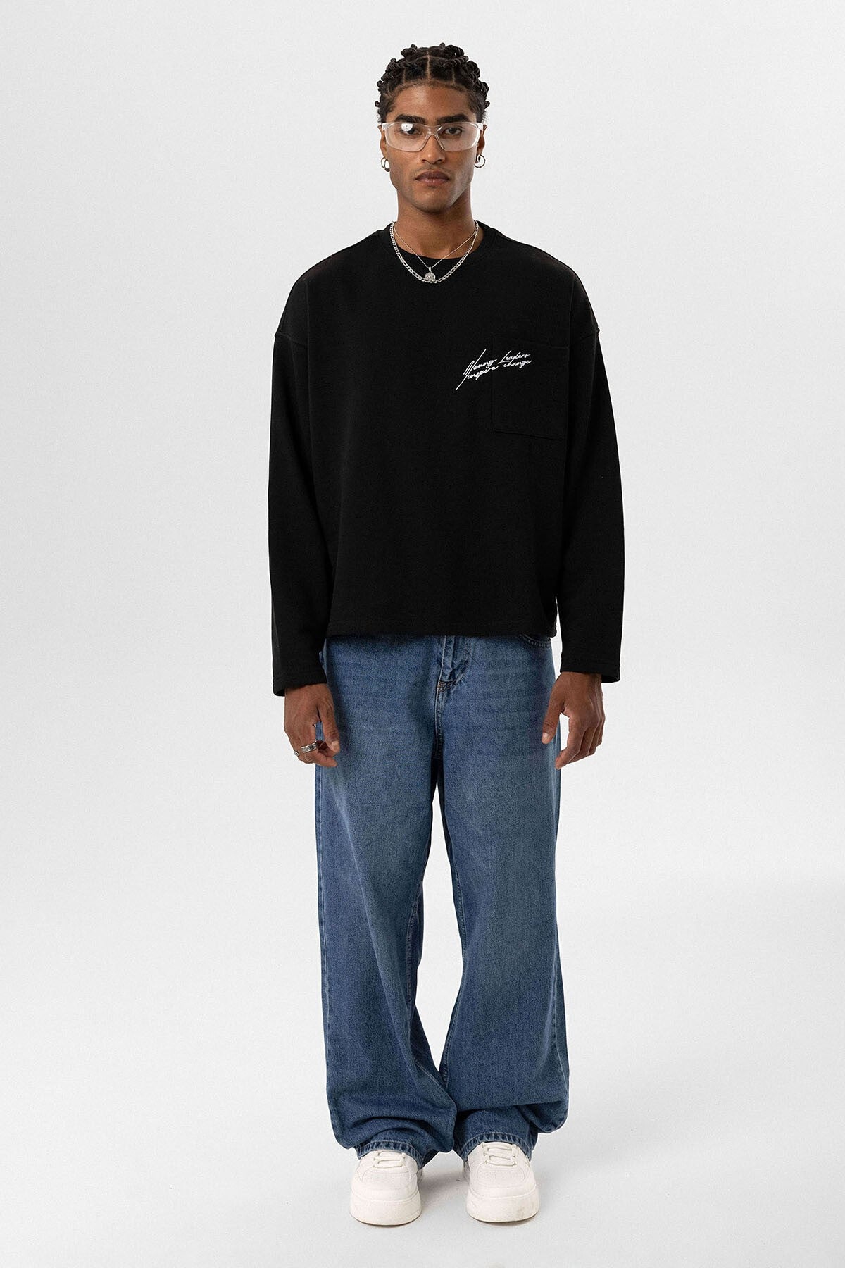 Cep Detaylı Oversize Sweatshirt V10-30