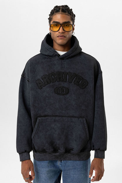 Yıkamalı Oversize Baskılı Sweatshirt
