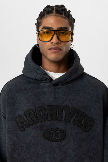 Yıkamalı Oversize Baskılı Sweatshirt