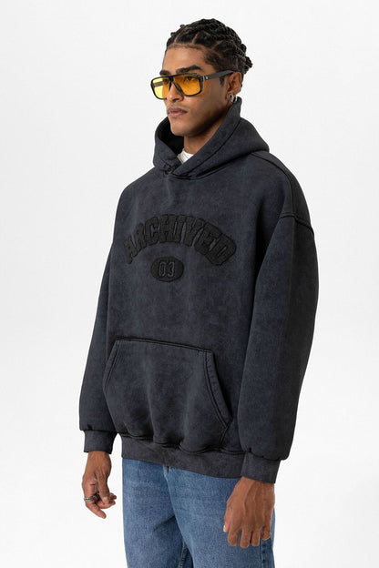 Yıkamalı Oversize Baskılı Sweatshirt