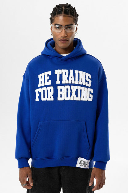 Yazı Baskılı Oversize Kapüşonlu Sweatshirt