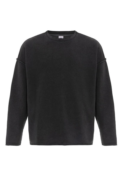 Yıkamalı Sırt Detaylı Oversize Sweatshirt