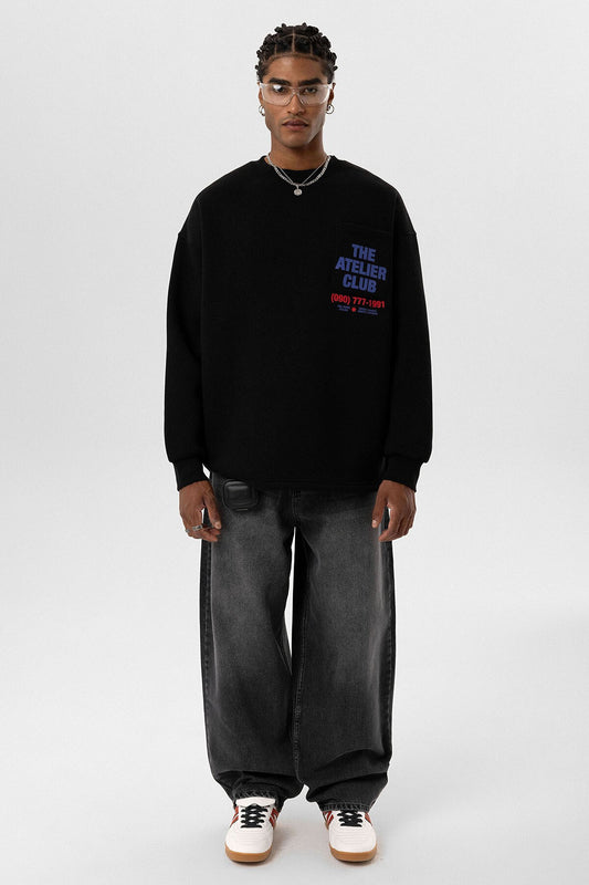 Yazı Baskılı Oversize Sweatshirt