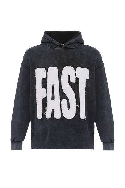 Yıkamalı Oversize Kapüşonlu Sweatshirt V10-50