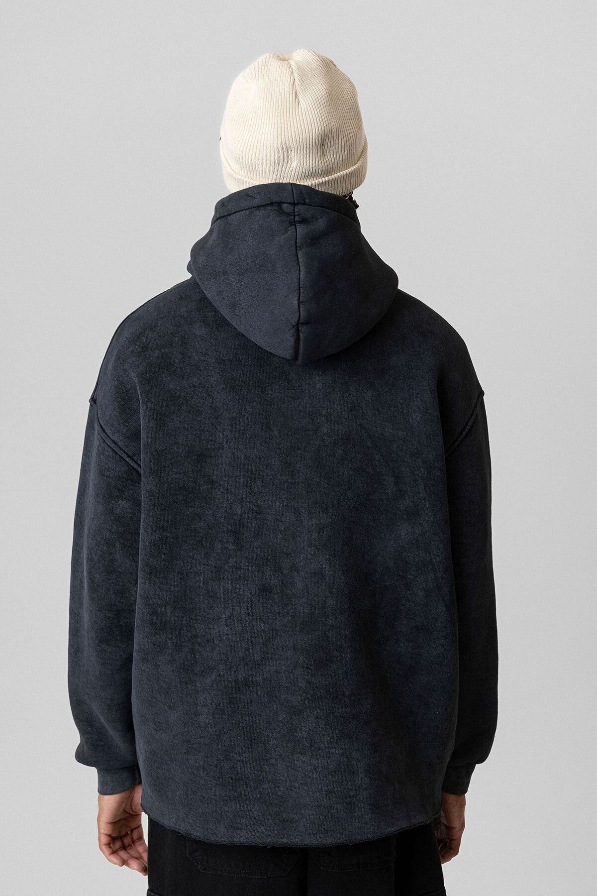 Yıkamalı Oversize Kapüşonlu Sweatshirt V10-50