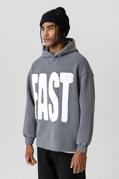 Yıkamalı Oversize Kapüşonlu Sweatshirt V10-50