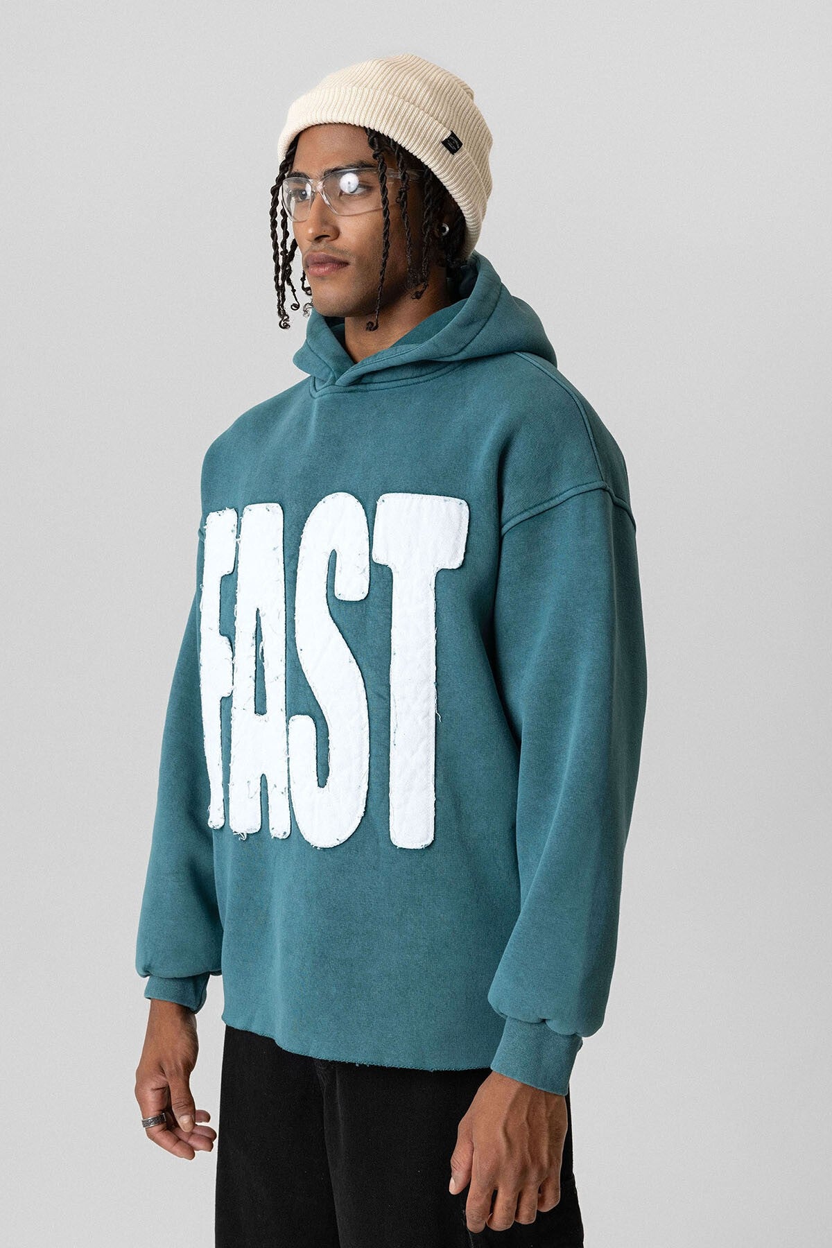 Yıkamalı Oversize Kapüşonlu Sweatshirt V10-50