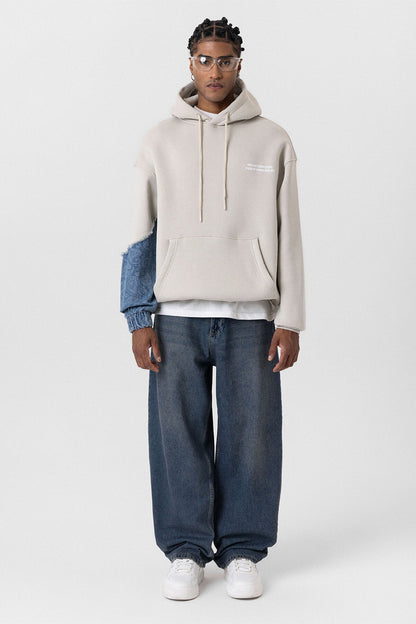 Kapüşonlu Kol Detaylı Oversize Sweatshirt