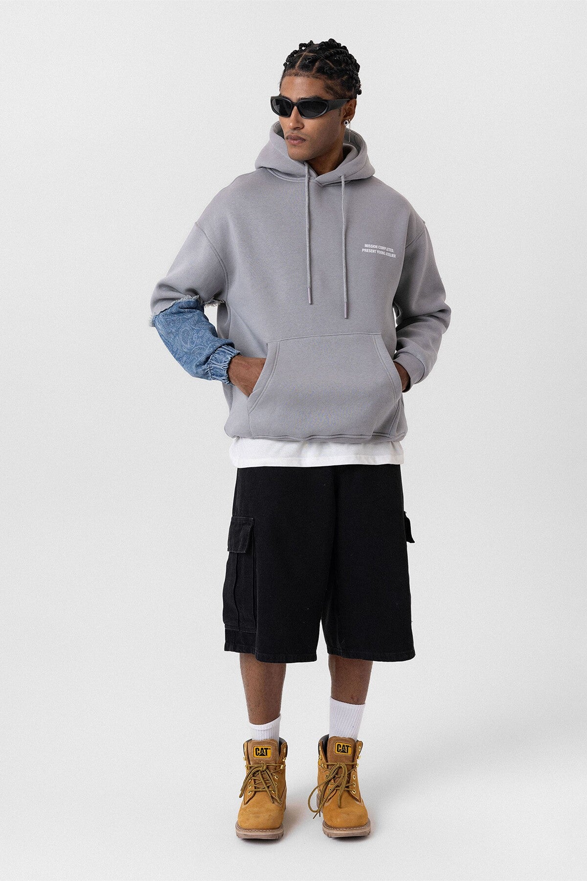 Kapüşonlu Kol Detaylı Oversize Sweatshirt