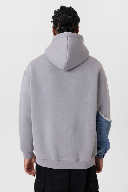 Kapüşonlu Kol Detaylı Oversize Sweatshirt