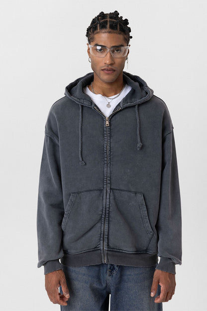 Premıum Yıkamalı Fermuarlı Oversize Sweatshirt