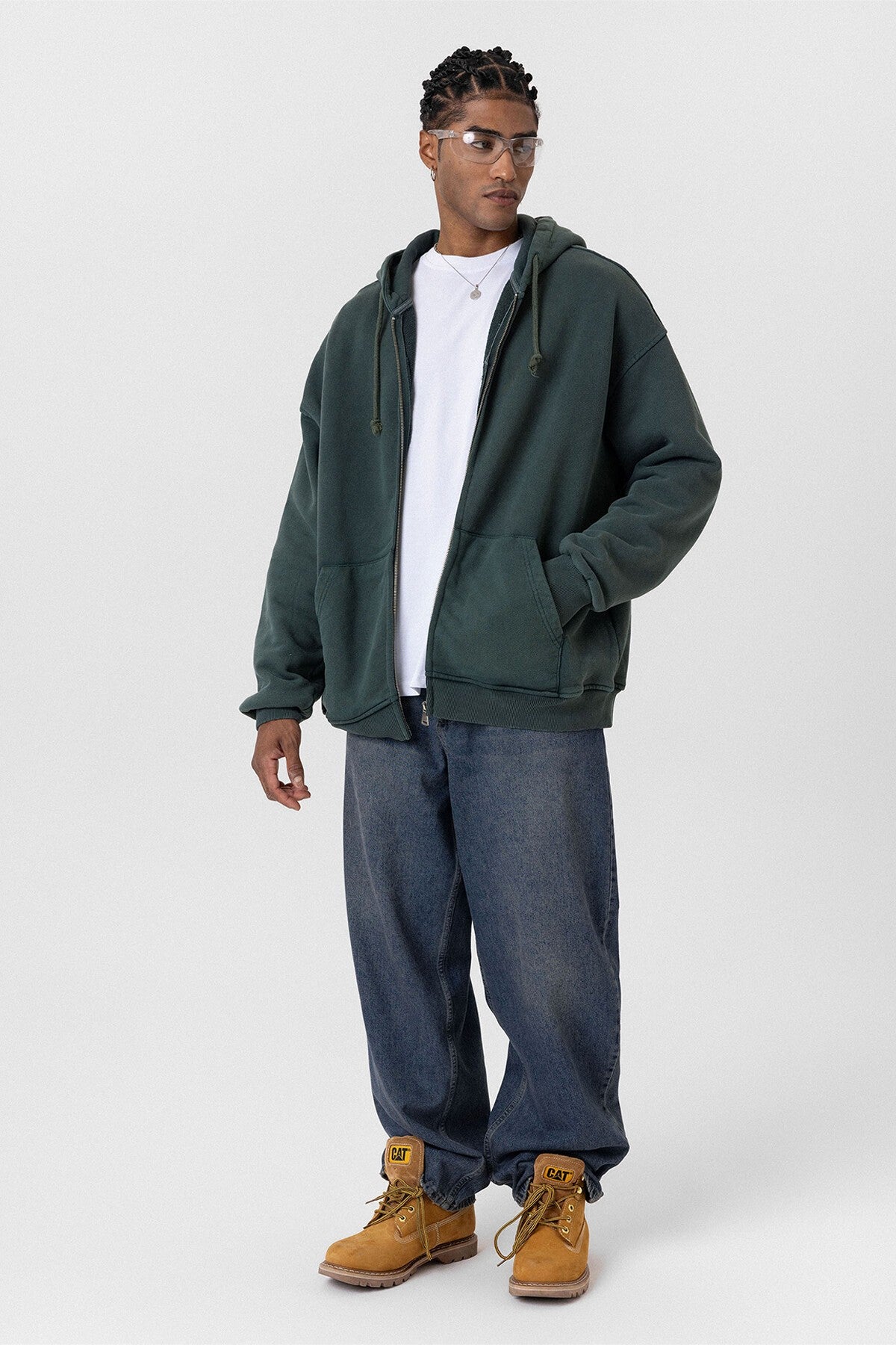 Premıum Yıkamalı Fermuarlı Oversize Sweatshirt